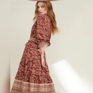 VERONICA BEARD Swedie Dress Rust